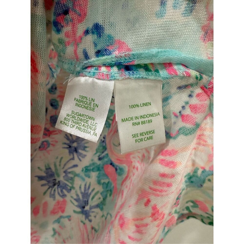 Lilly Pulitzer Tropical Fish Print Linen Shirt XS - Picture 3 of 5
